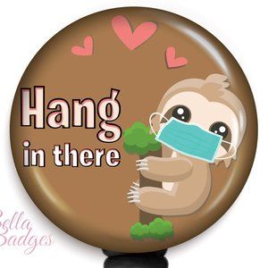 Cute Coronavirus Sloth Badge Reel